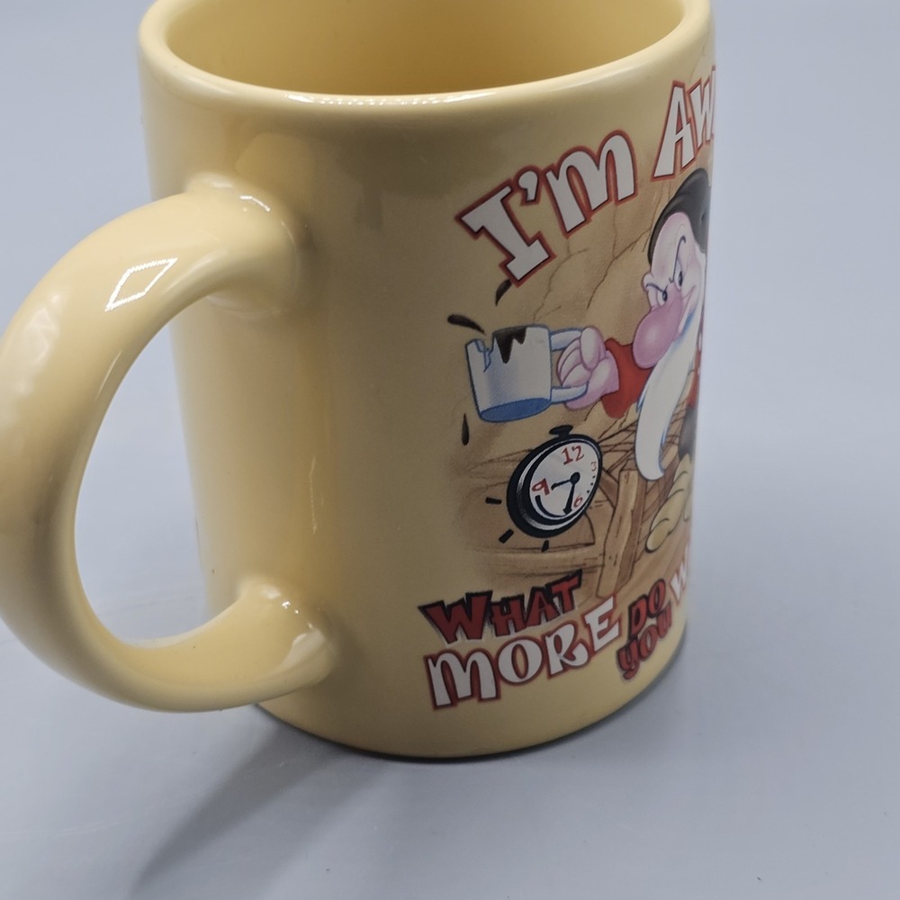 Vtg Grumpy Snow White I'm Awake What More Do You Want? Mug Cup Jerry Leigh - Picture 3 of 6